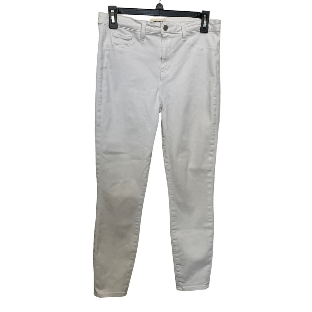 L'Agence Women's Size 29 Margot High Rise Skinny Leg Jeans White Blanc Stretch